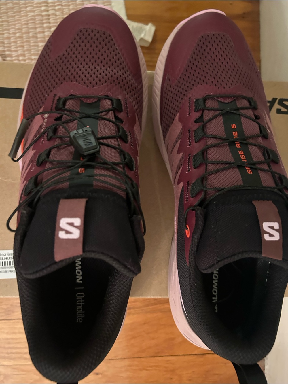 Salomon Women's Trail Running Shoes in Maroon, Pink and Black - Picture 6 of 7